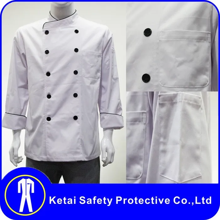 fashion oem white mens button up kitchen chef jackets