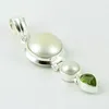 Fashionable Indian Design Pearl_Peridot 925 Sterling Silver Pendant, Handmade Silver Jewelry, 925 Silver Jewelry