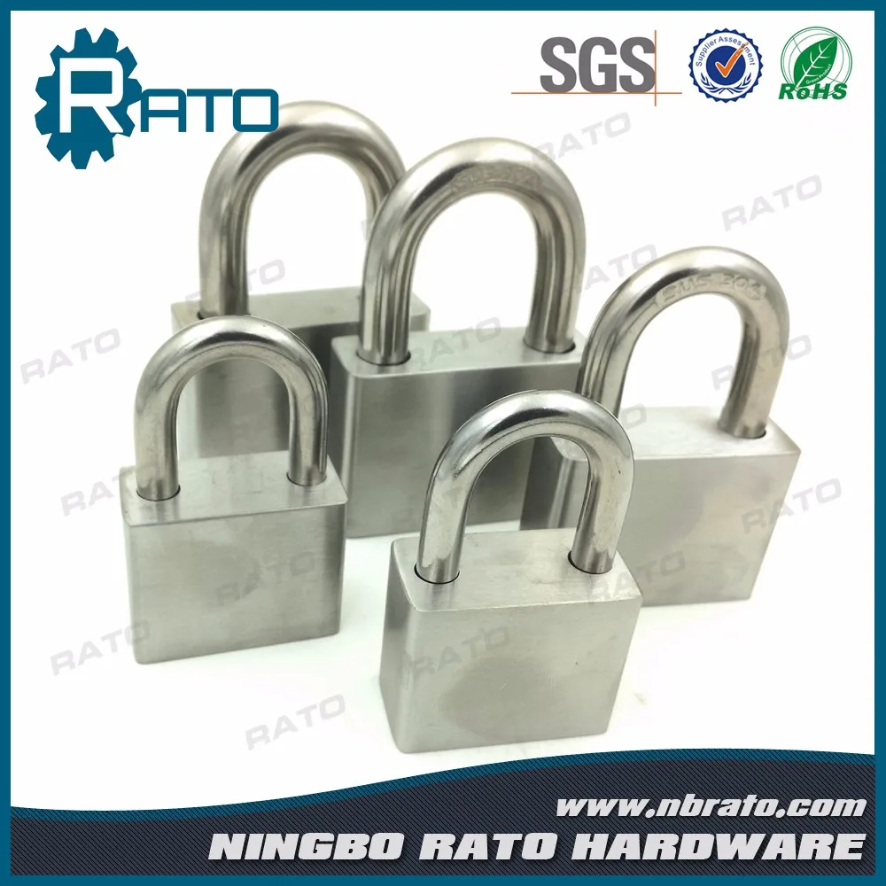 square stainless steel padlock