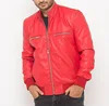 Soft And smooth lamb skin Red Leather Moto Jacket, Sexy Genuine Leather Jacket - XS S M L XXL Made In Pakistan