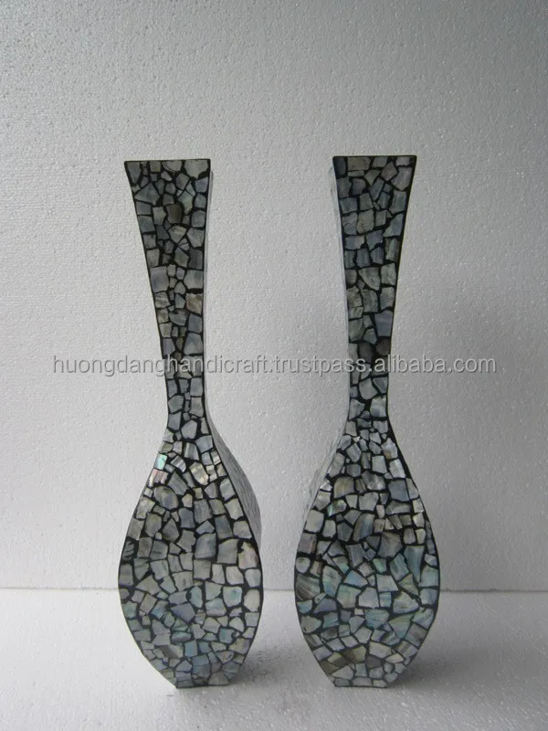 Lacquer seashell vase, flower vase, handmade 100% - eco-friendly, made in Vietnam