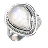 Wholesale price silver jewellery, natural Rainbow moonstone ring in all sizes