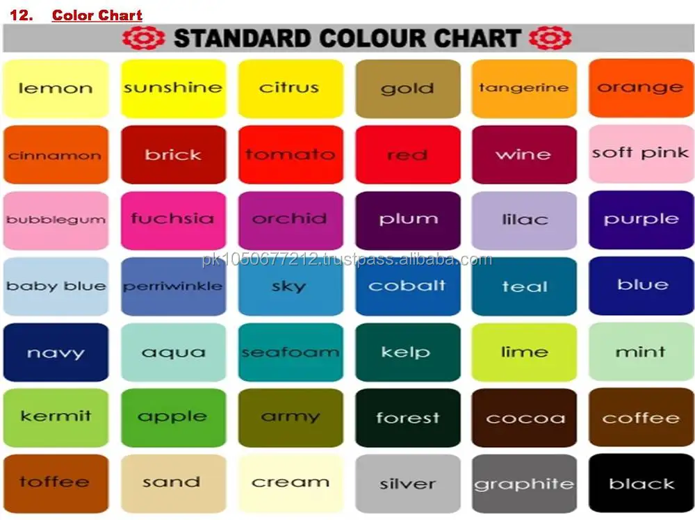 Winter Colour Chart