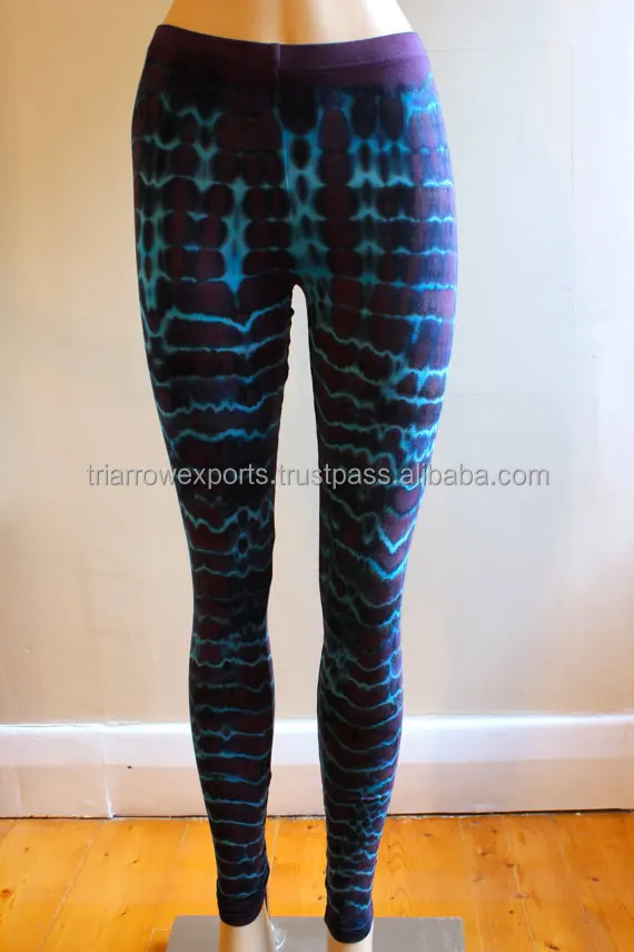 second-skin psychedelic tie-dyed footless leggings/ tights in