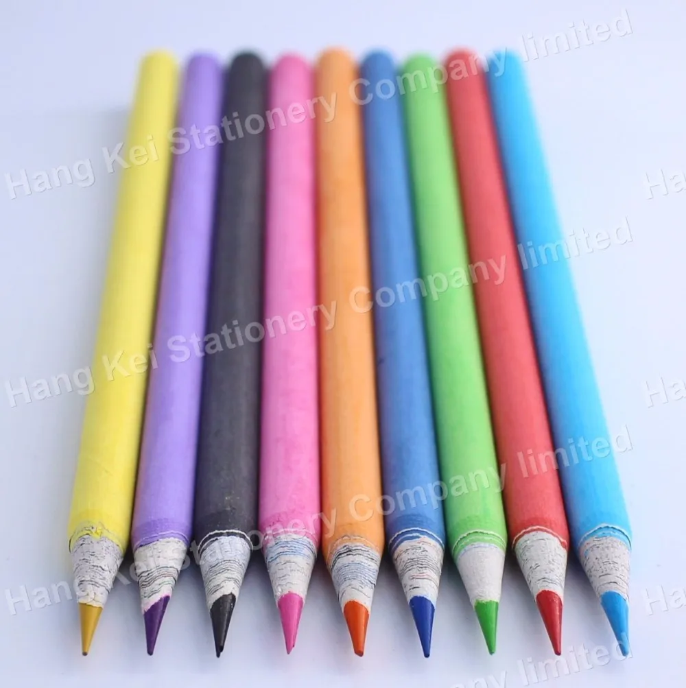 Eco-friendly school standard dipped color paper pencil set