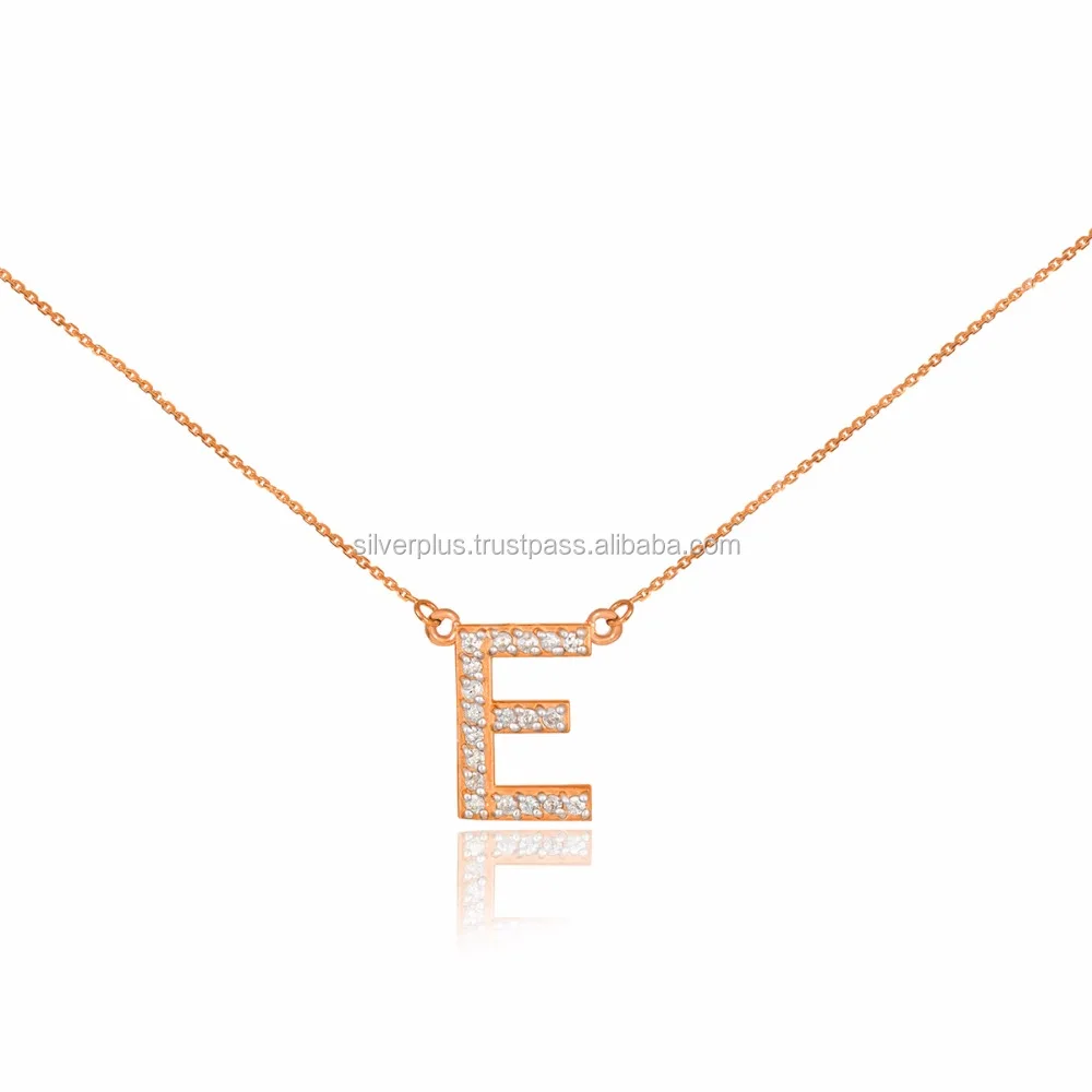 14k روز الذهب E الماس إلكتروني الأولي مزدوجة محمولة مشبك قلادة Buy 14k Rose Gold E Diamond Letter Initial Double Mounted Monogram Necklace Letter E Pendant Necklace Gold Letter Pendant Necklace Product On Alibaba Com