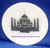 White Marble Taj Mahal Plate, Inlay Plate
