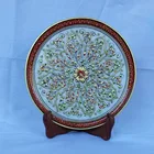 PREMARTS MARBLE PLATE FLORAL In Real Gold Leaf hand made Work