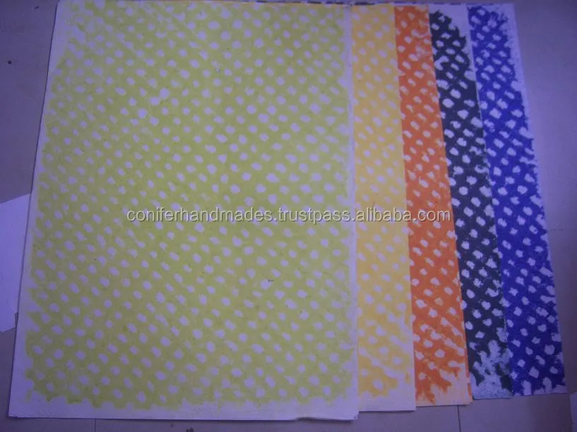 tie and dyed handmade papers with dot design pattern in sheet size of 56 *76 cm suitable for lampshade makers and gift wrapping