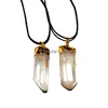 Crystal Quartz Natural Point Electroplated Necklace : Supplier Electroplated Agate Pendants and Necklace