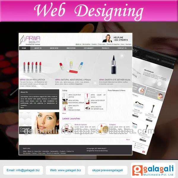 Best Online Product Selling Website Design and Development for Cosmetics with Web Hosting