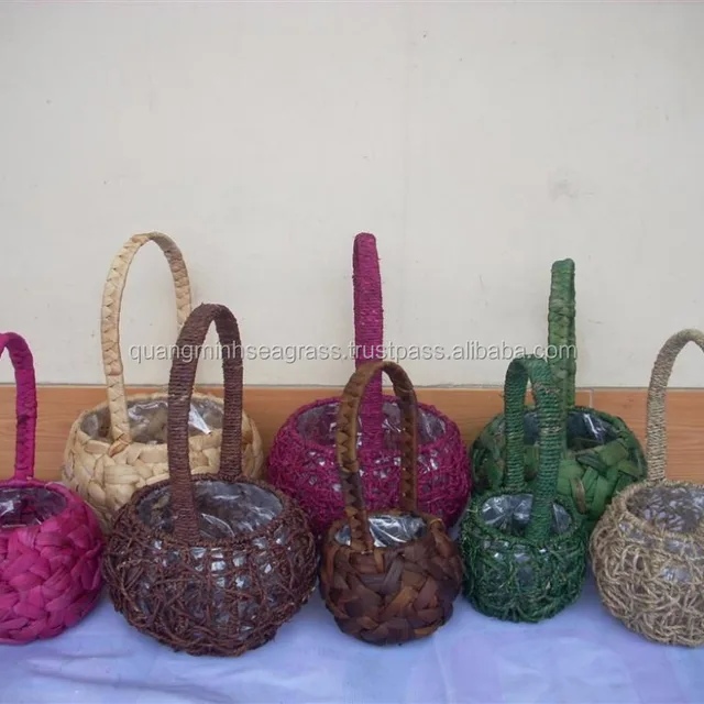 colorful beautiful gift basket, small bonsai basket made in viet