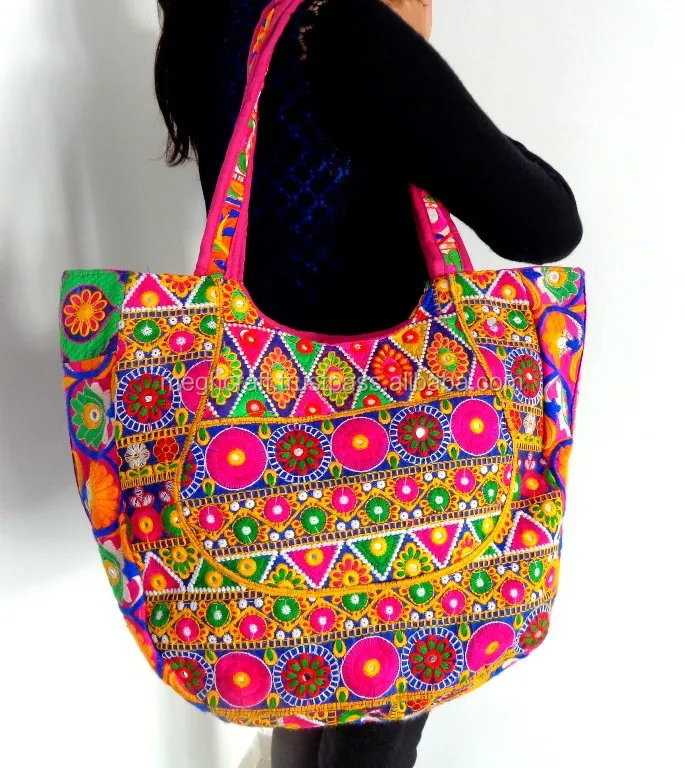 embroidered shoulder bag