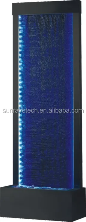 H72" Floor-standing LED cascade water wall fountain for home and garden indoor and outdoor