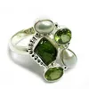 Natural Roung Pearl_Peridot 925 Sterling Silver Bezel Gemstone Ring, Silver Jewelry Manufacturer, Handmade Silver Jewelry