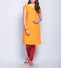 Yellow Cotton Pintuck Sequin Detail Mini Kurta For Girls