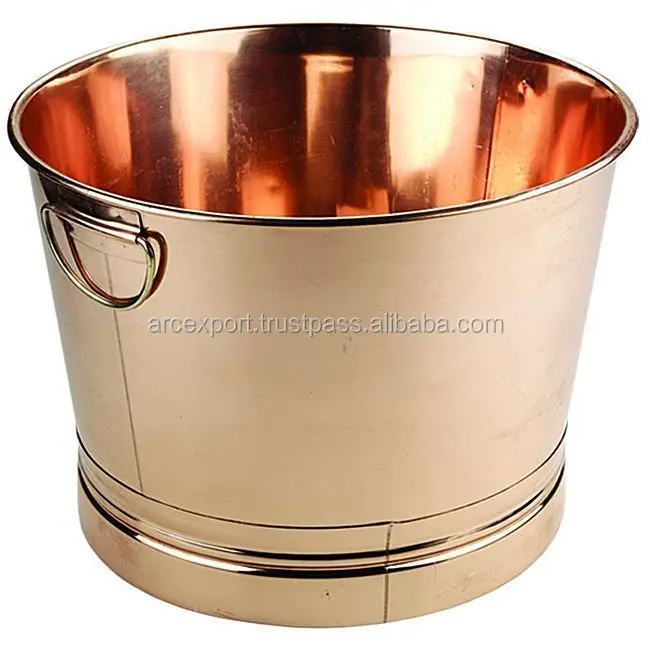 copper shiny top material large round wine cooler