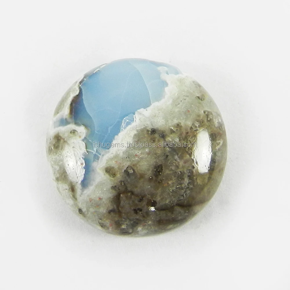 Подлинная синий опал 2,56 gms круглый кабошон 18 мм полудрагоценный драгоценный камень IG4146