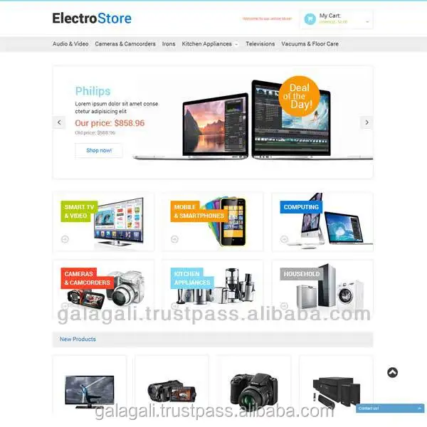 Alibaba B2C eCommerce Shopping Website Design and Development for Electronic Products with Web Hosting