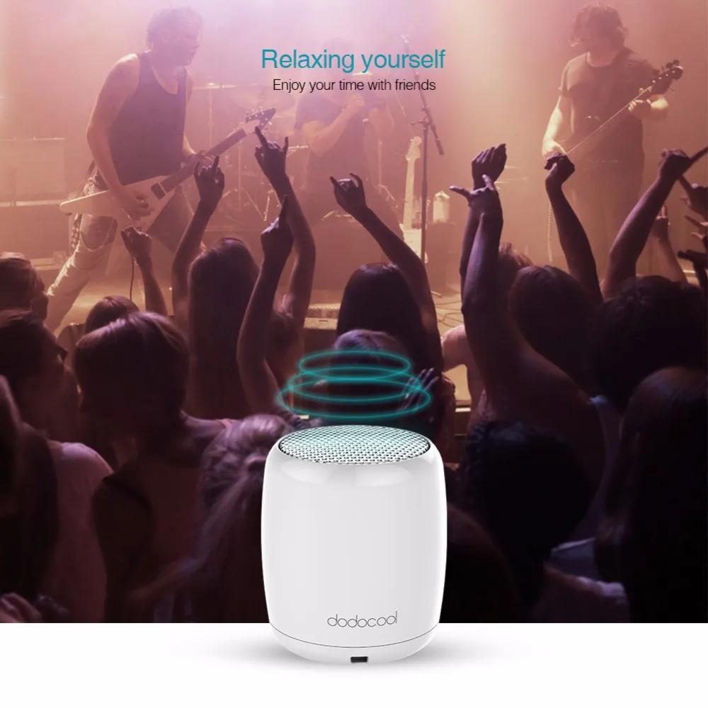 dodocool Mini Wireless Speaker with Selfie Remote Control Built-in Mic Rechargeable Range Low Harmonic Distortion DA84-1 - ANKUX.COM