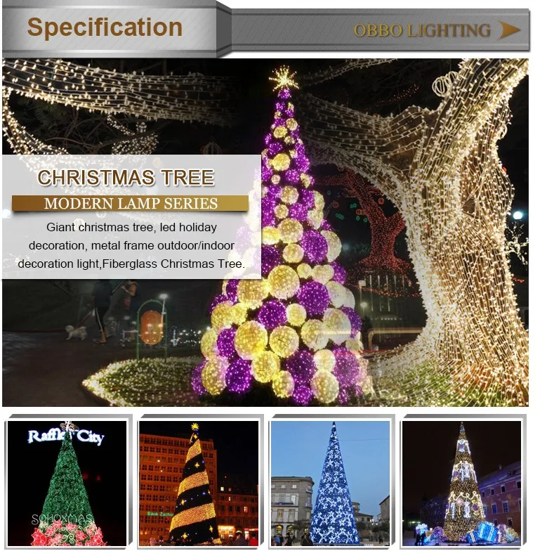 Customize 20ft 30ft 40ft 50ft Giant Outdoor Christmas Tree With