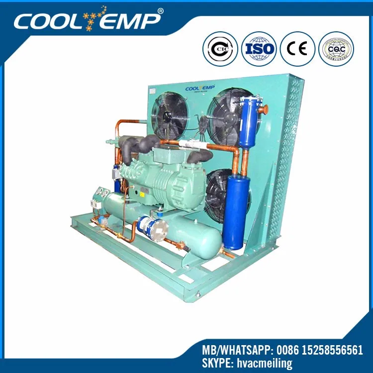 Double Stage Air Cooled Condensing Unit For Blast Freezer Room Coowor