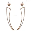 Pave Diamond Dangle Earrings 750 Yellow Gold Jewelry Ear Rings