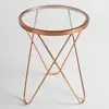 SMETA approved factory , Rose Gold Polis Side Stool , Metal Round Side Stool