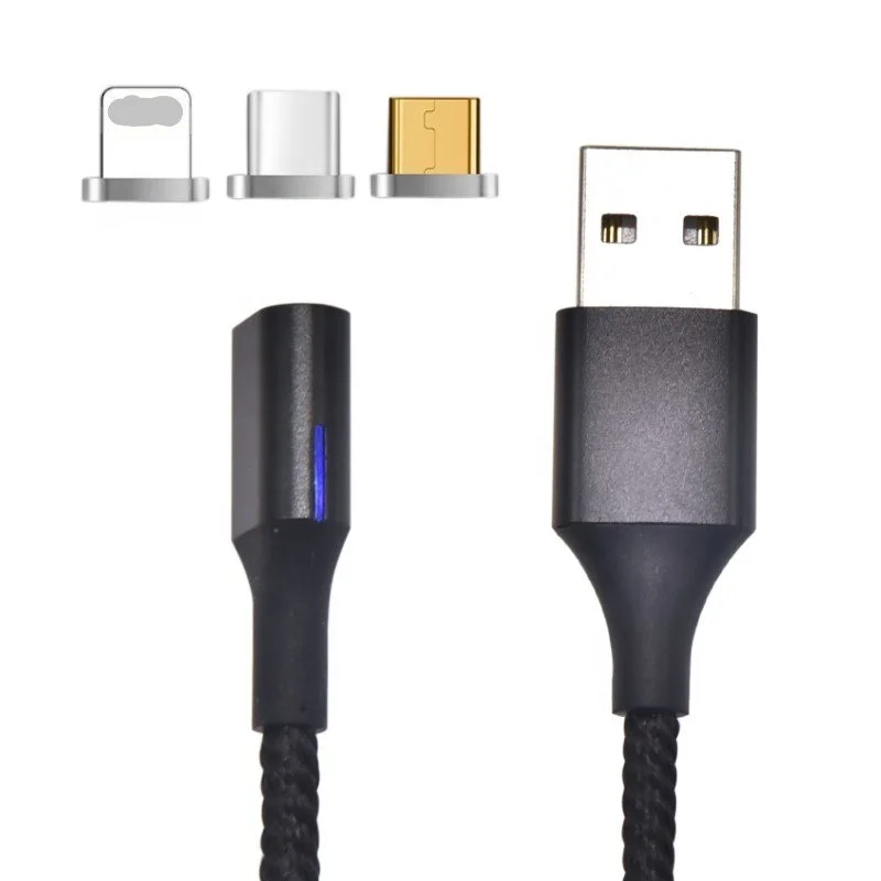 MIUSB Led 3 in1 Magnetic Fast Charging & Data Sync Cable Compatible Micro USB, USB-C Smartphones - ANKUX.COM