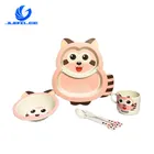 High Quality Bamboo Fiber 5-Piece Custom Pattern Printed Children Dinner Set