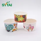 Hot selling disposable ice cream cups wholesale white ice cream paper cup with cover