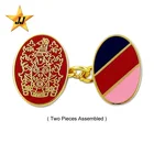 Cheap High Quality Enamel Gold Plating Link Up Cufflinks Custom Cuff links