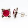 kashmiri ruby Very Rare 925 Solid Sterling Silver earring stud Jewelry