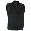 new trend fashion wear classic design men's black denim vest with covered button body slim fit jeans wholesale price