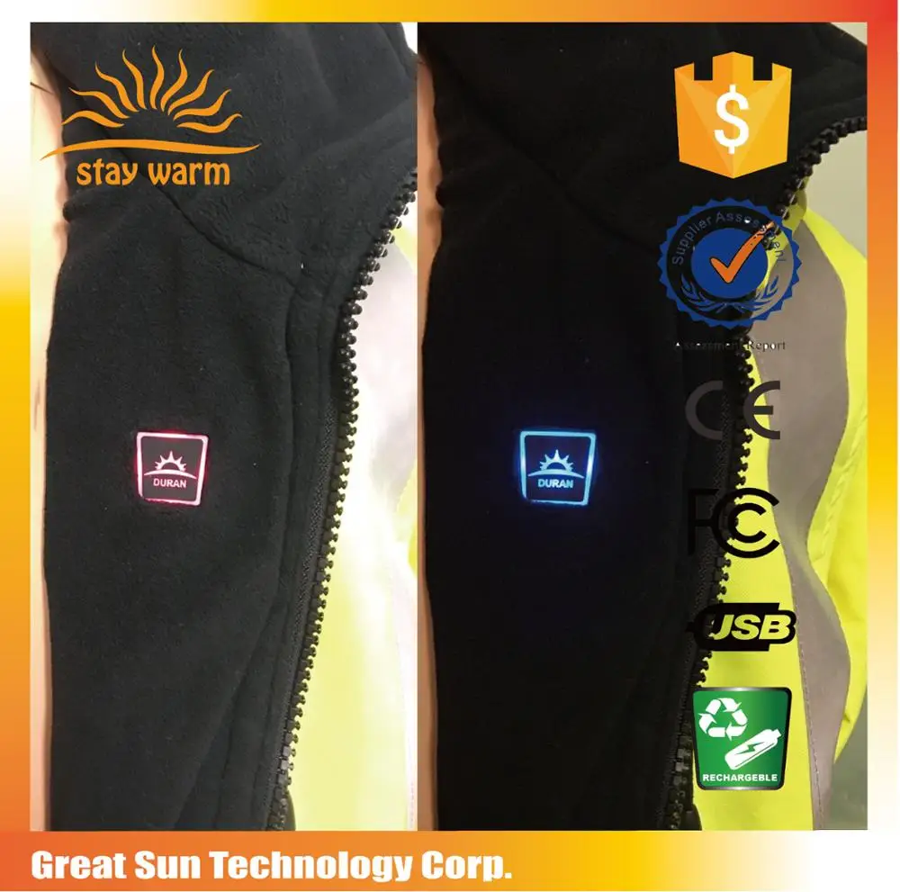 ANSI Approval Outdoor Quality High Visibility Reflective Safety heated Jacket From Taiwan Factory