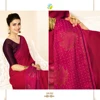 New Indian Designer Traditional Maroon Printed Moss Partywear And Wedding Wear Saree