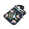 Multi pocket butterfly design suede leather Vietnam style embroidery sling shoulder bag