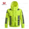 New High Visibility Outdoor Jacket Polyester Waterproof Safety Reflective Jacket Rain Coat Traffic Crossing Guards Jackets