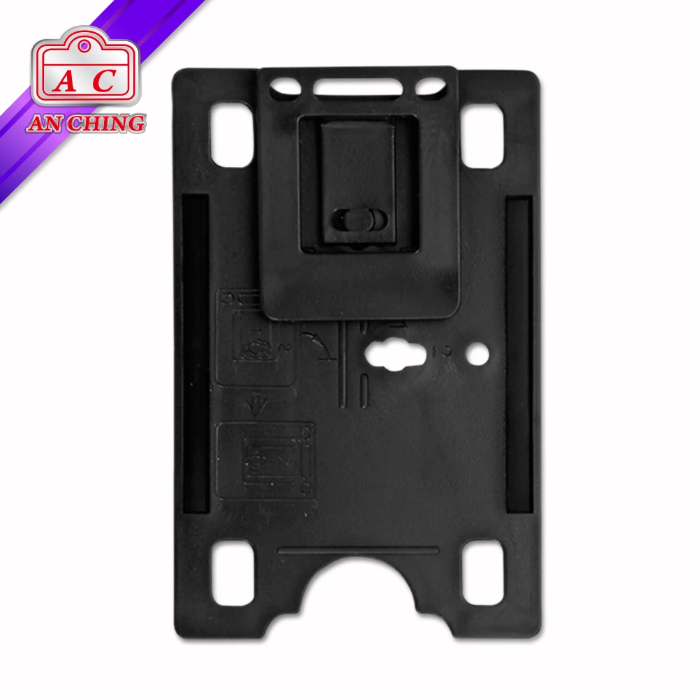 Two Ways Plastic ID Name Card Holder with Clip, Assorted colors 
Two Ways Plastic ID Name Card Holder with Clip, Assorted colors