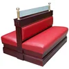 European style Luxury solid wood genuine leather restaurant bench seating