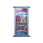 OEM Japanese picture scroll 3d wood fridge magnet for handicrafts gifts souvenirs