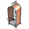 Metal Material Copper 8 bottle wine rack, Floor Wine rack for home decoration