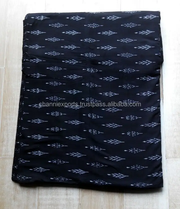 Beautiful Black & White 100% Cotton Handloom Ikat Fabrics For Clothing For Multi Purpose Use Garment Bag & Home Decor