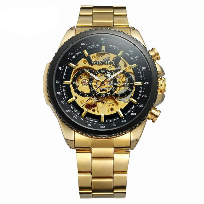 WINNER-428 Luxury Gold High-grade Mechanical Men Watch Popular Stainless Steel Band Business Mens Wrist Watches, Mixcolor
WINNER-428 Luxury Gold High-grade Mechanical Men Watch Popular Stainless Steel Band Business Mens Wrist Watches, Mixcolor