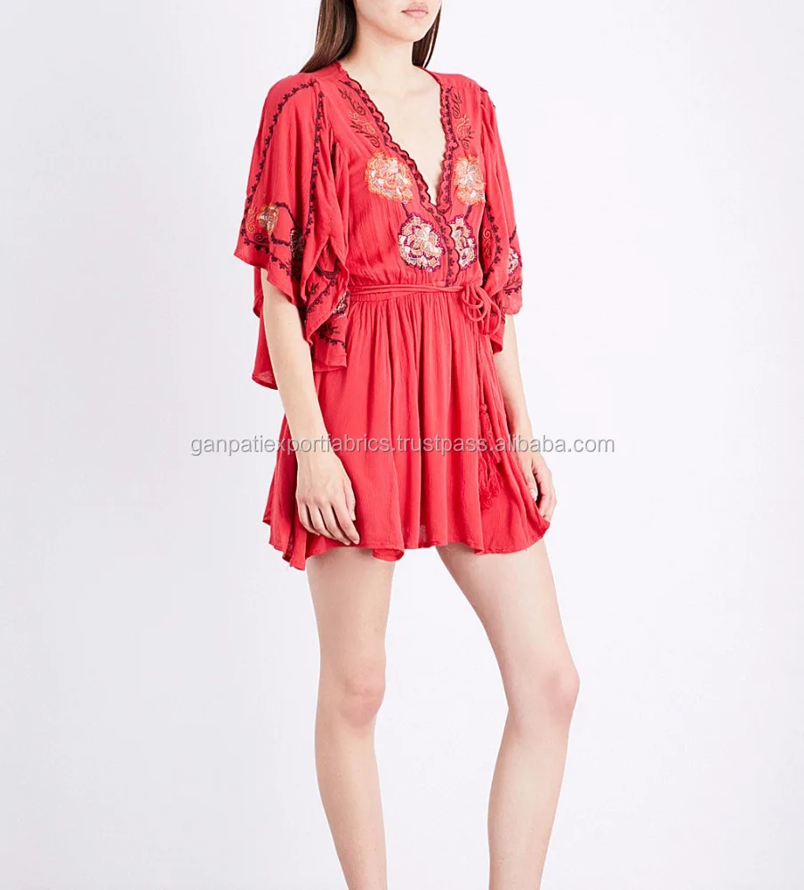New Cora floral embroidered woven mini dress