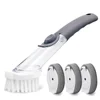 Dish Brush Scrub Brush with Long Handle Soap Dispensing Kitchen Cleaning Brush Soap Scrubber