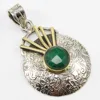 Top design emerald gemstone 925 sterling silver pendant jewelry wholesale handmade gemstone pendant