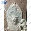 Indian Popular Home Decor White Marble Lion Head Wall Fountain