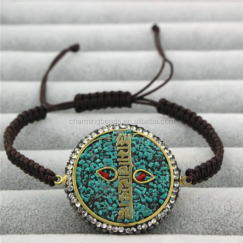CH-JST0771 wholesale rhinstone pearl connector bracelet,handmade macrame stone charm bracelet ,braided bracelet fashion