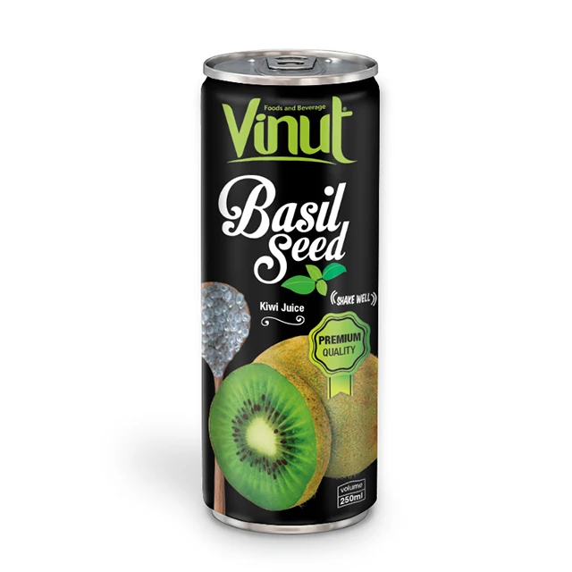 250ml premium quality basil seed drink with kiwi juice flavour